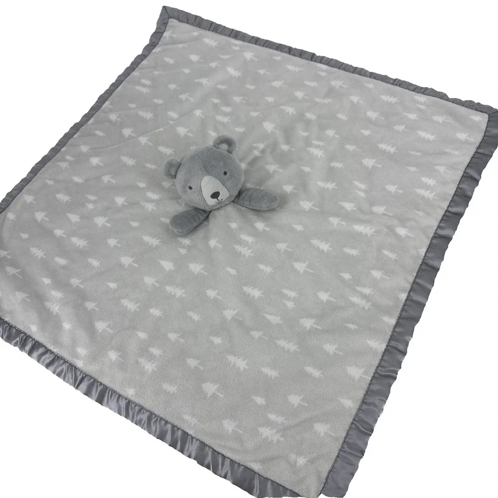 Cloud Island Gray Bear Lovey Security Blanket Trees XL Oversized Target
